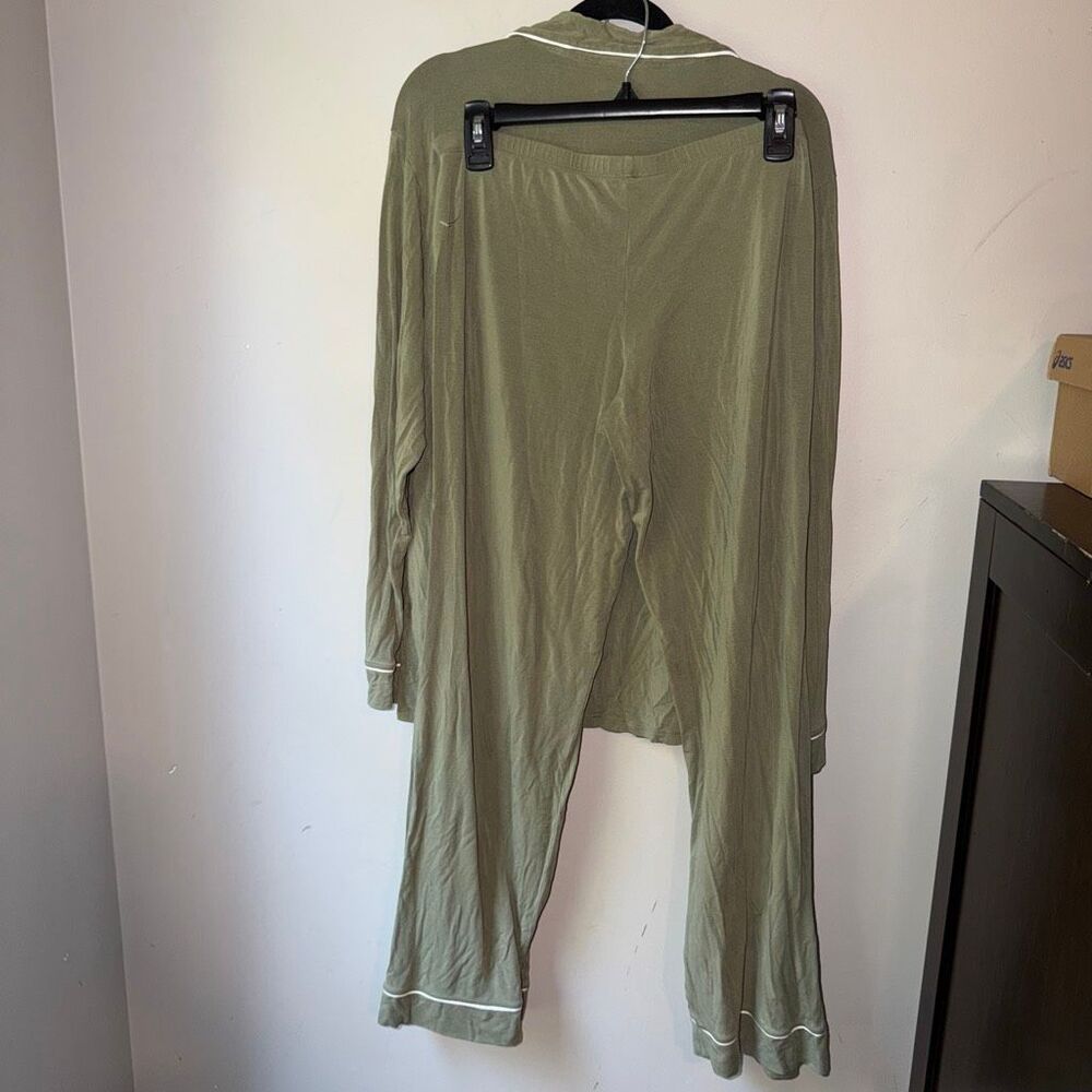 Eberjey Gisele long sleeve pajama set desert sage/ivory medoum - Picture 6 of 9